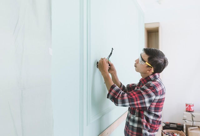 person doing a home repair